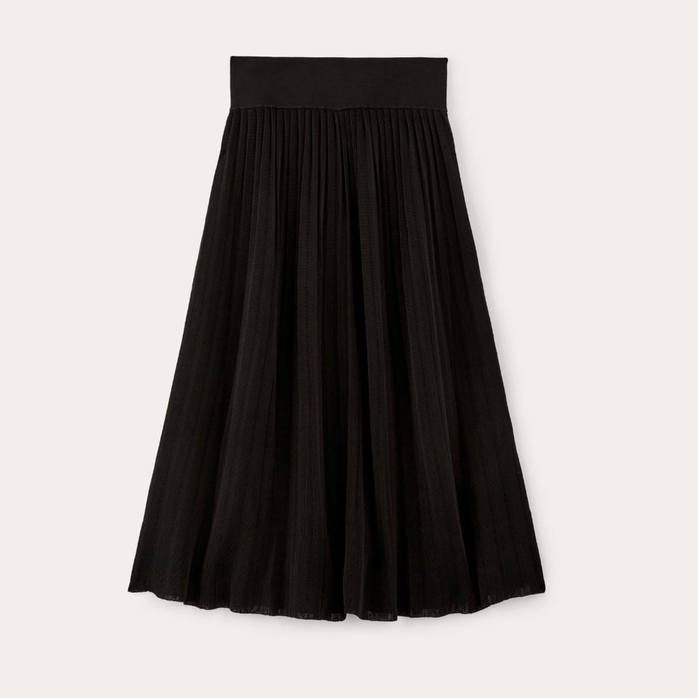 Everlane Women's Pleated Skirt in Black, Size Small, Midi Length, NWT - Picture 2 of 4